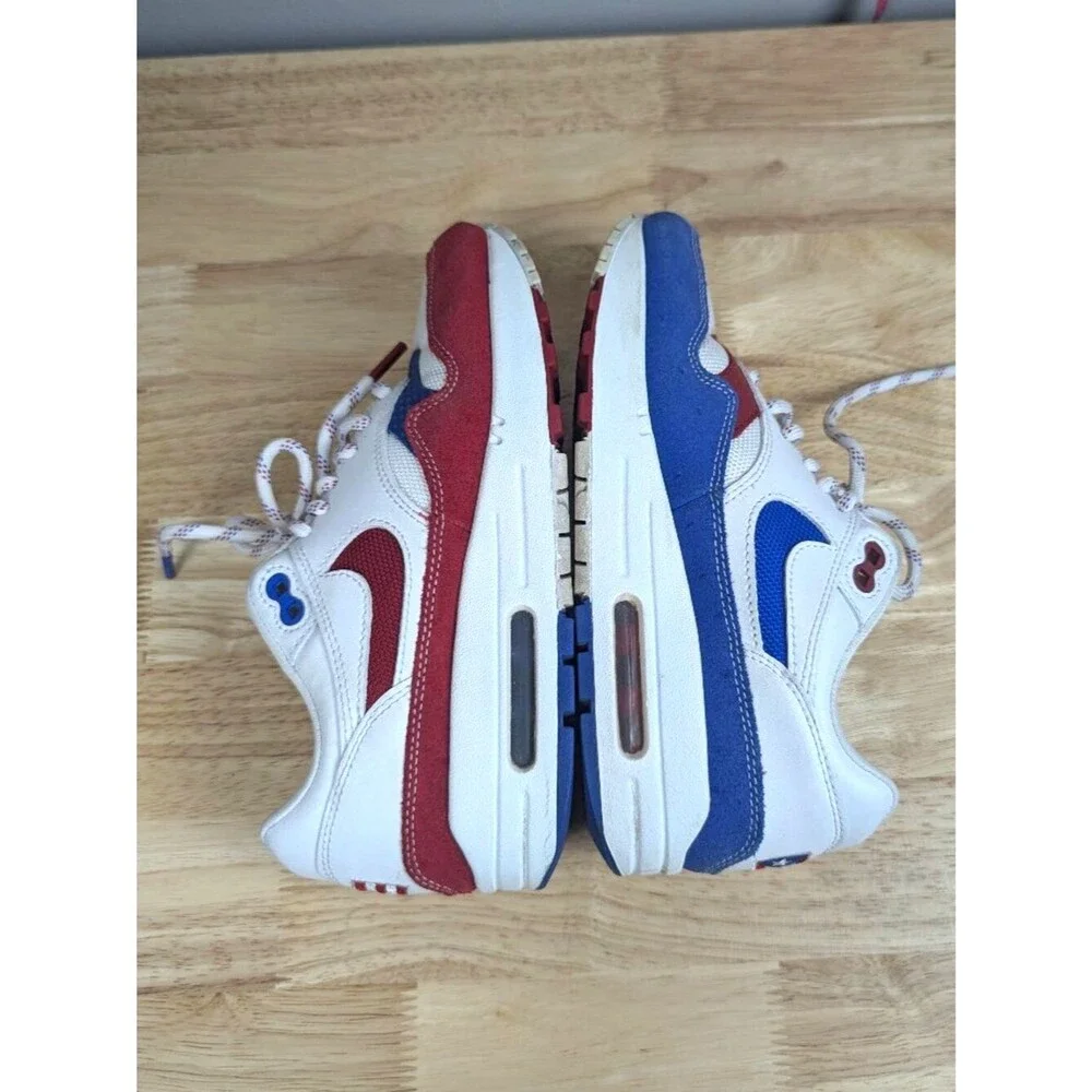Nike | Air Max 1 Puerto Rico Pa'lante White Red Blue Sneakers Womens Size W 5.5
